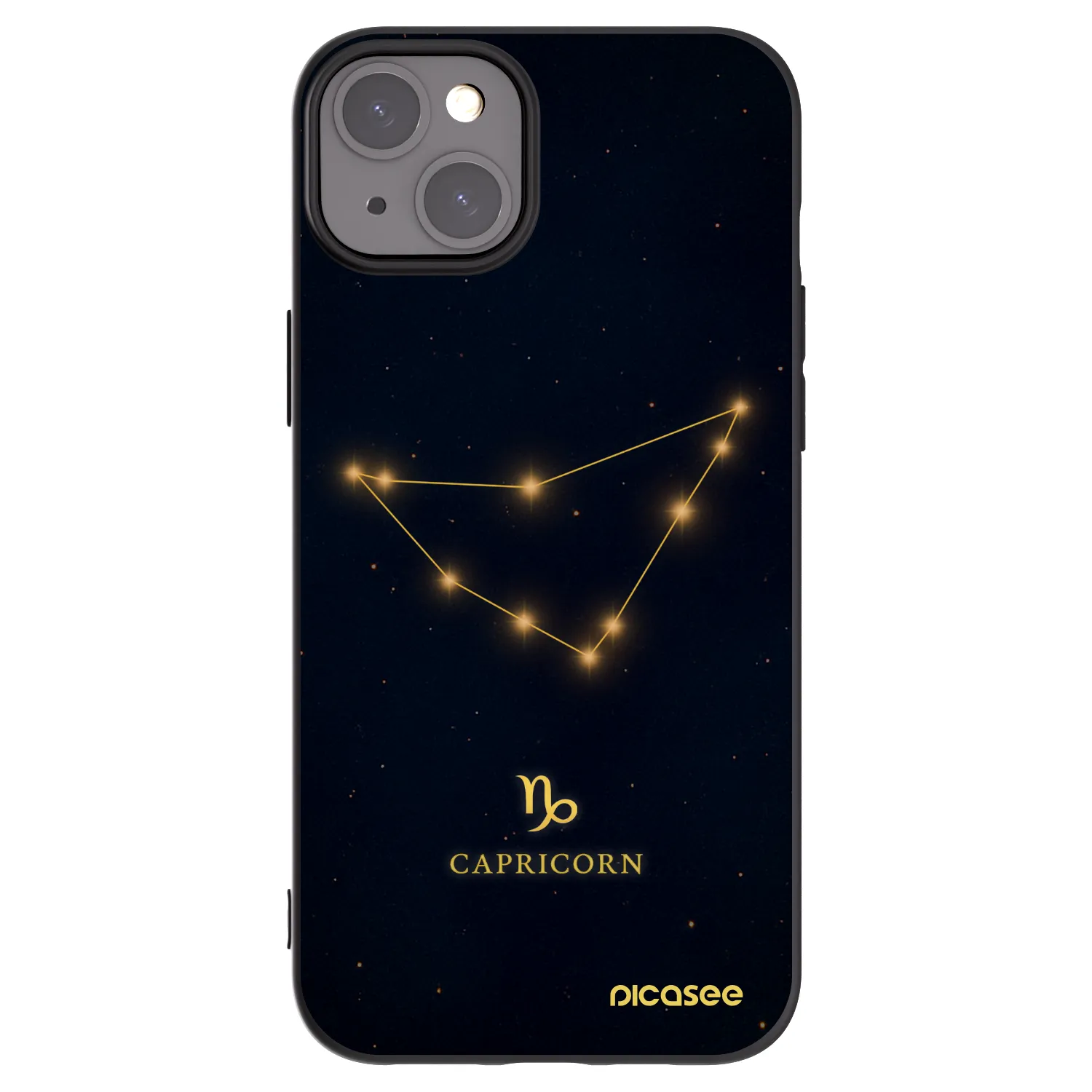 Picasee silikonowe czarne etui na Apple iPhone 15 Plus - CAPRICORN