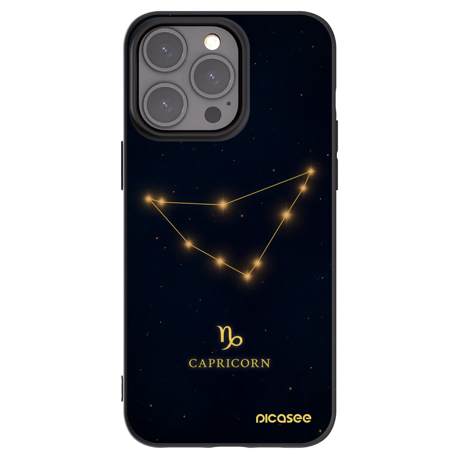 Picasee silikonowe czarne etui na Apple iPhone 15 Pro Max - CAPRICORN