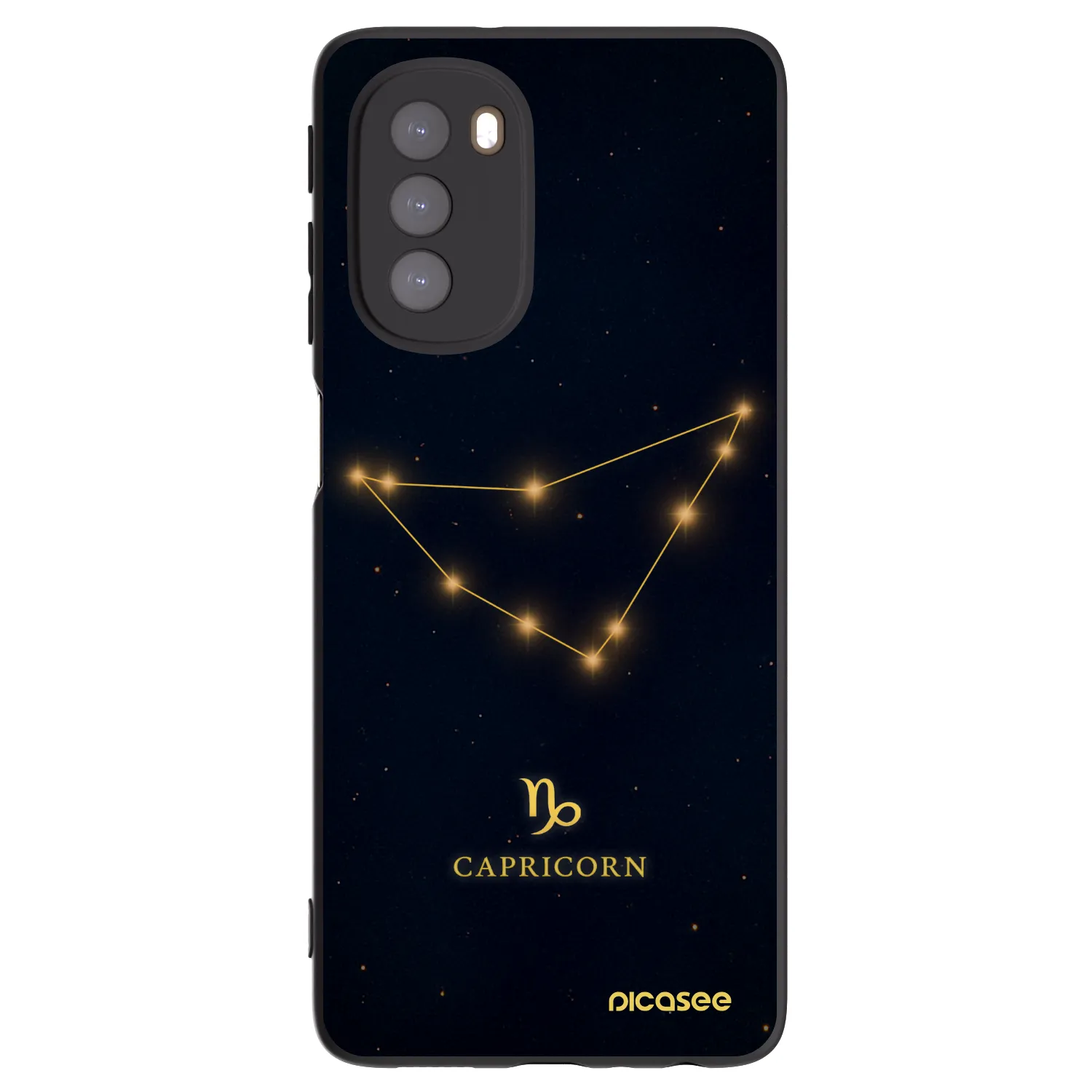 Picasee silikonowe czarne etui na Motorola Moto G51 - CAPRICORN