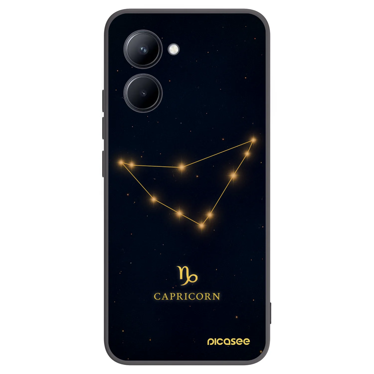 Picasee silikonowe czarne etui na Realme C33 (2023) - CAPRICORN