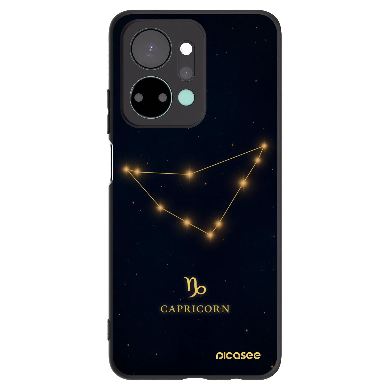 Picasee silikonowe czarne etui na Honor X7a - CAPRICORN