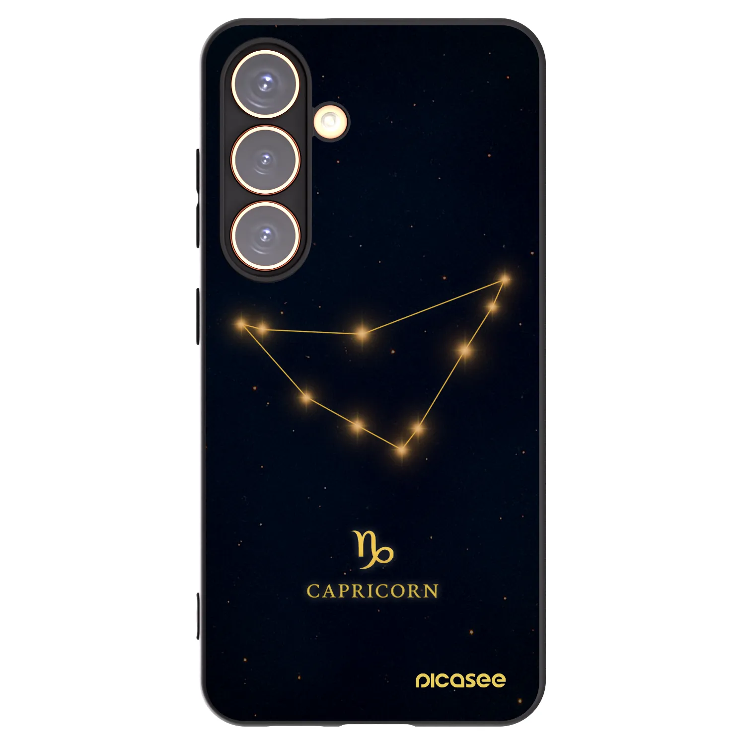 Picasee silikonowe czarne etui na Samsung Galaxy S24 S921B 5G - CAPRICORN