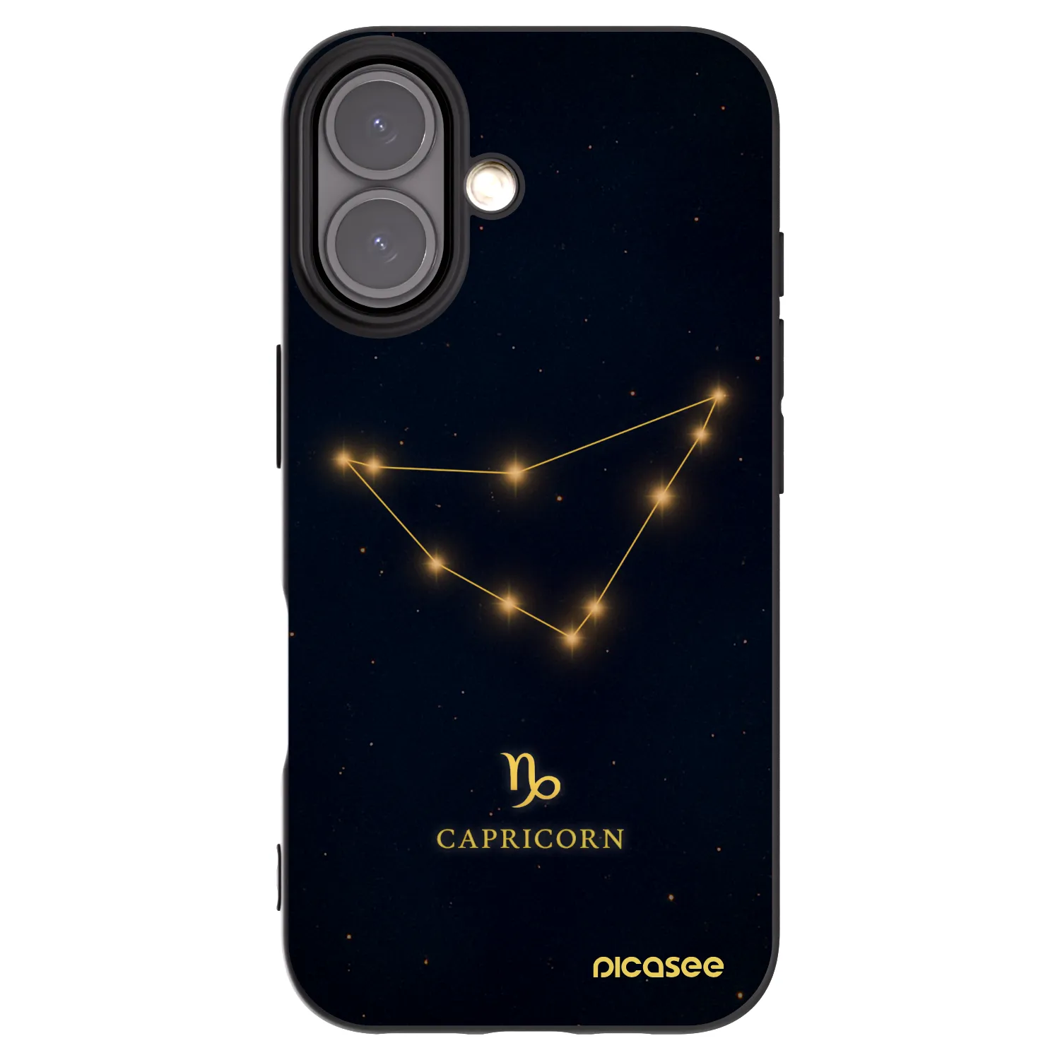 Picasee silikonowe czarne etui na Apple iPhone 16 - CAPRICORN
