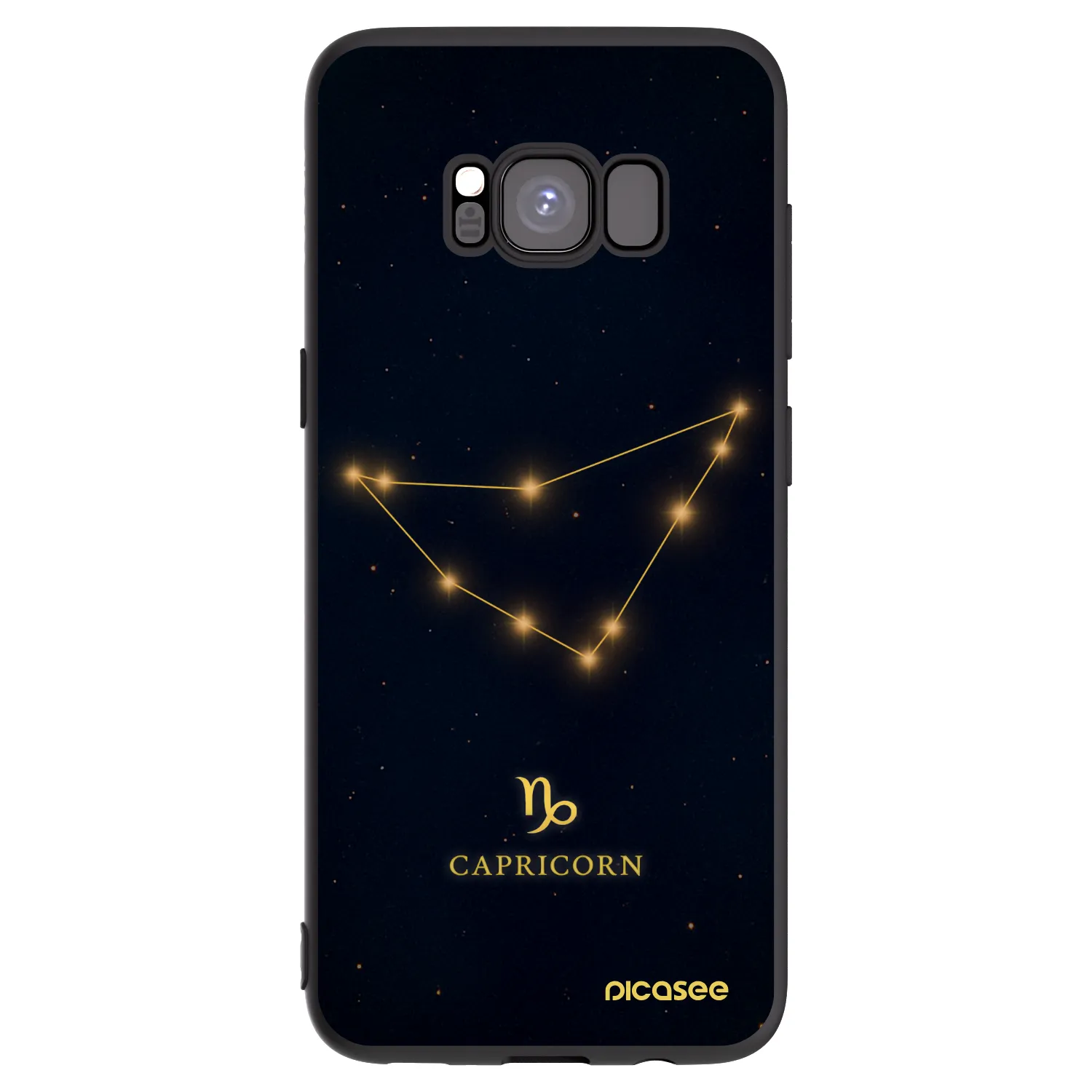 Picasee silikonowe czarne etui na Samsung Galaxy S8 G950F - CAPRICORN