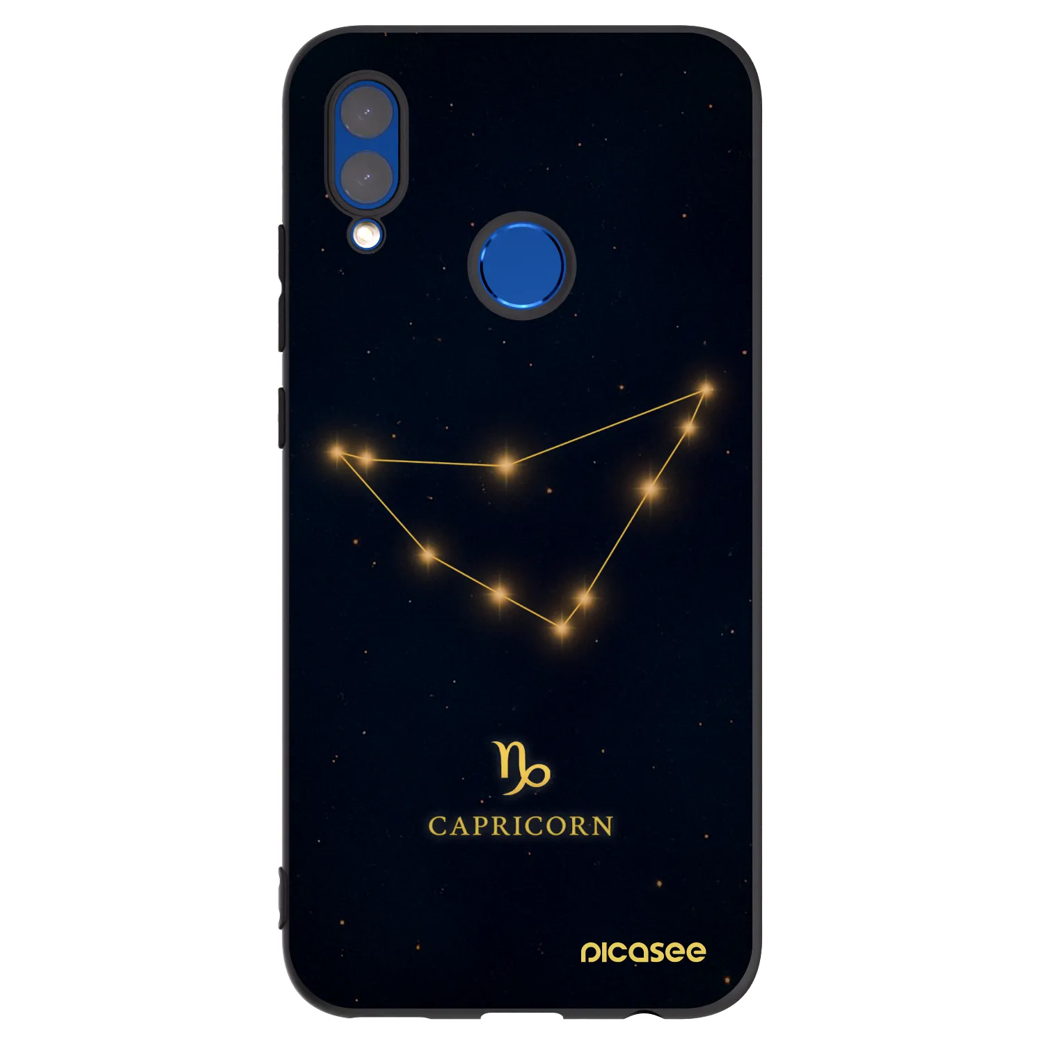 Picasee silikonowe czarne etui na Huawei P Smart 2019 - CAPRICORN
