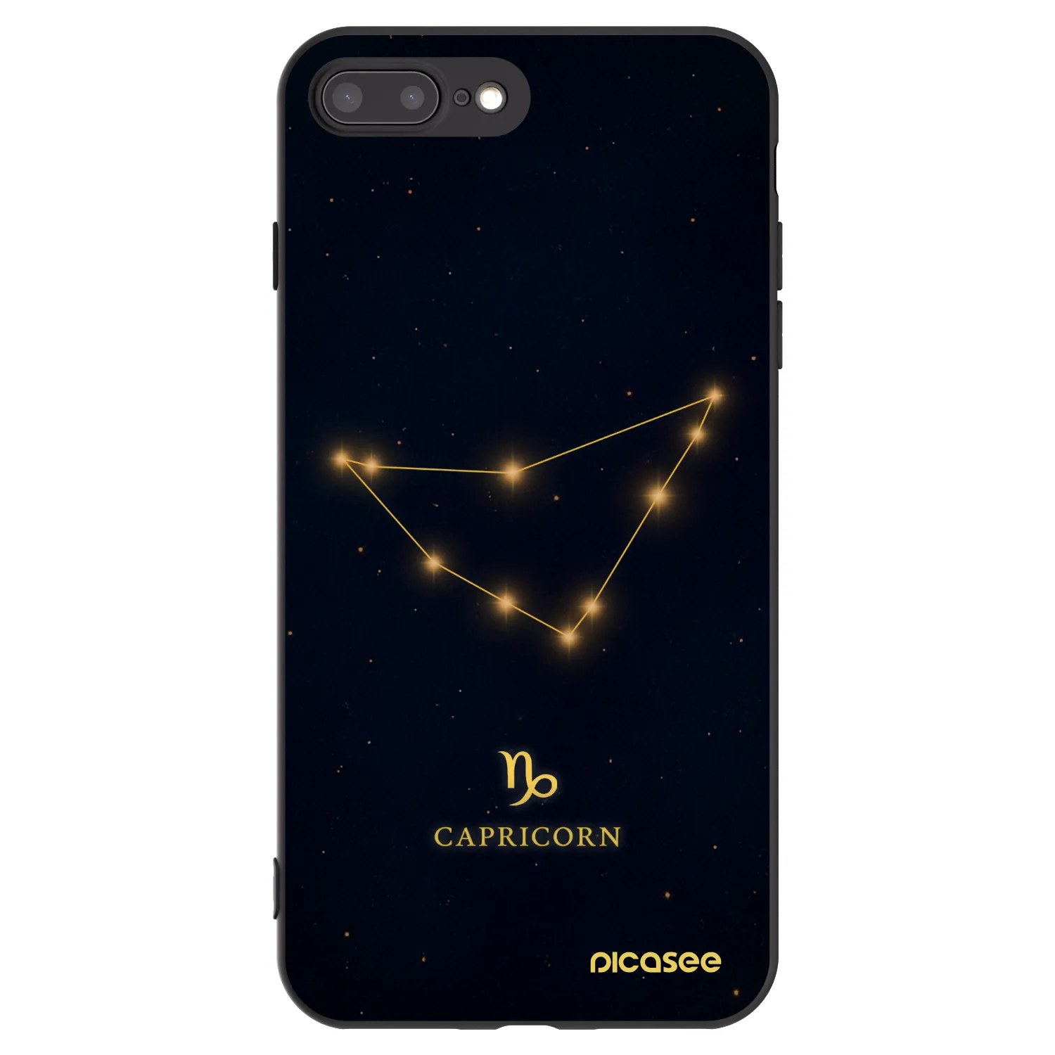 Picasee silikonowe czarne etui na Apple iPhone 7 Plus - CAPRICORN