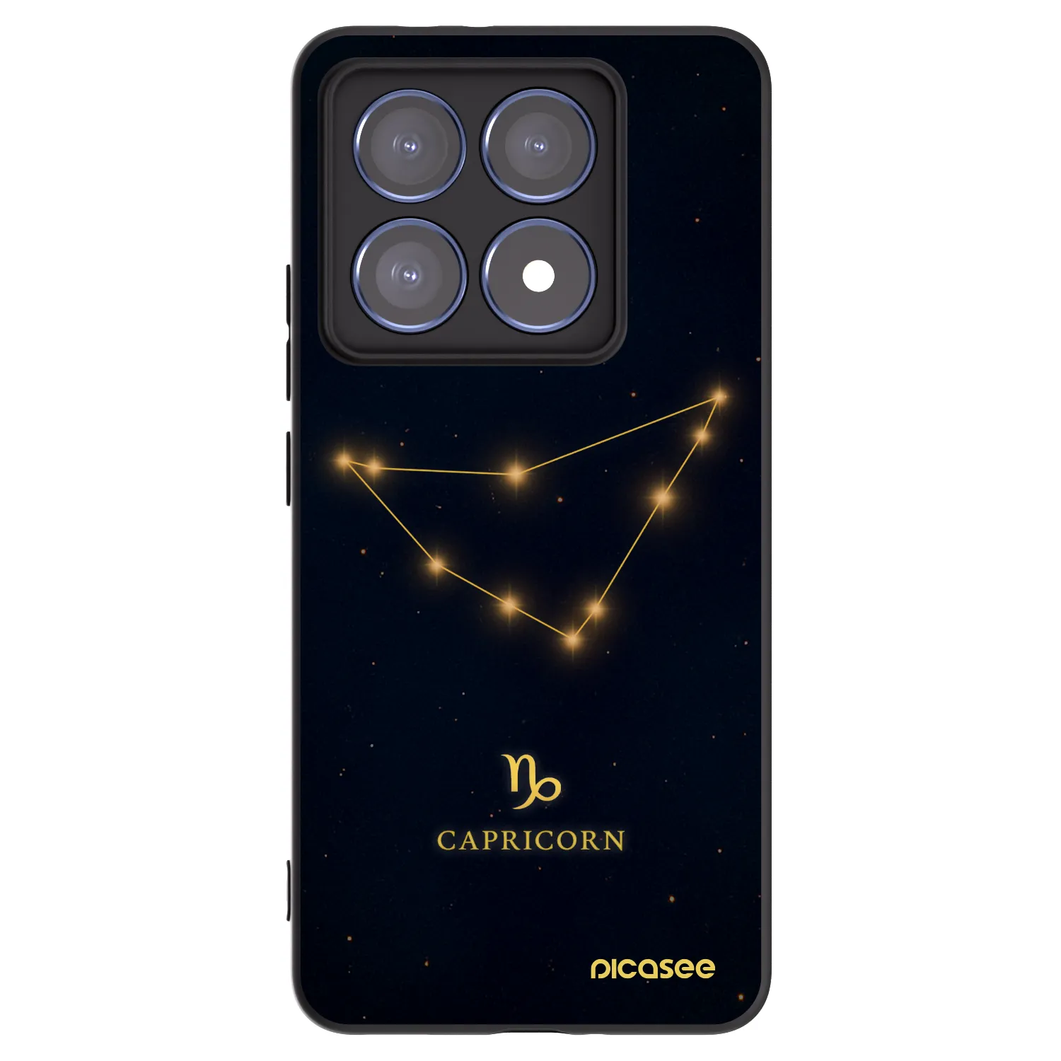 Picasee silikonowe czarne etui na Xiaomi 14T Pro - CAPRICORN