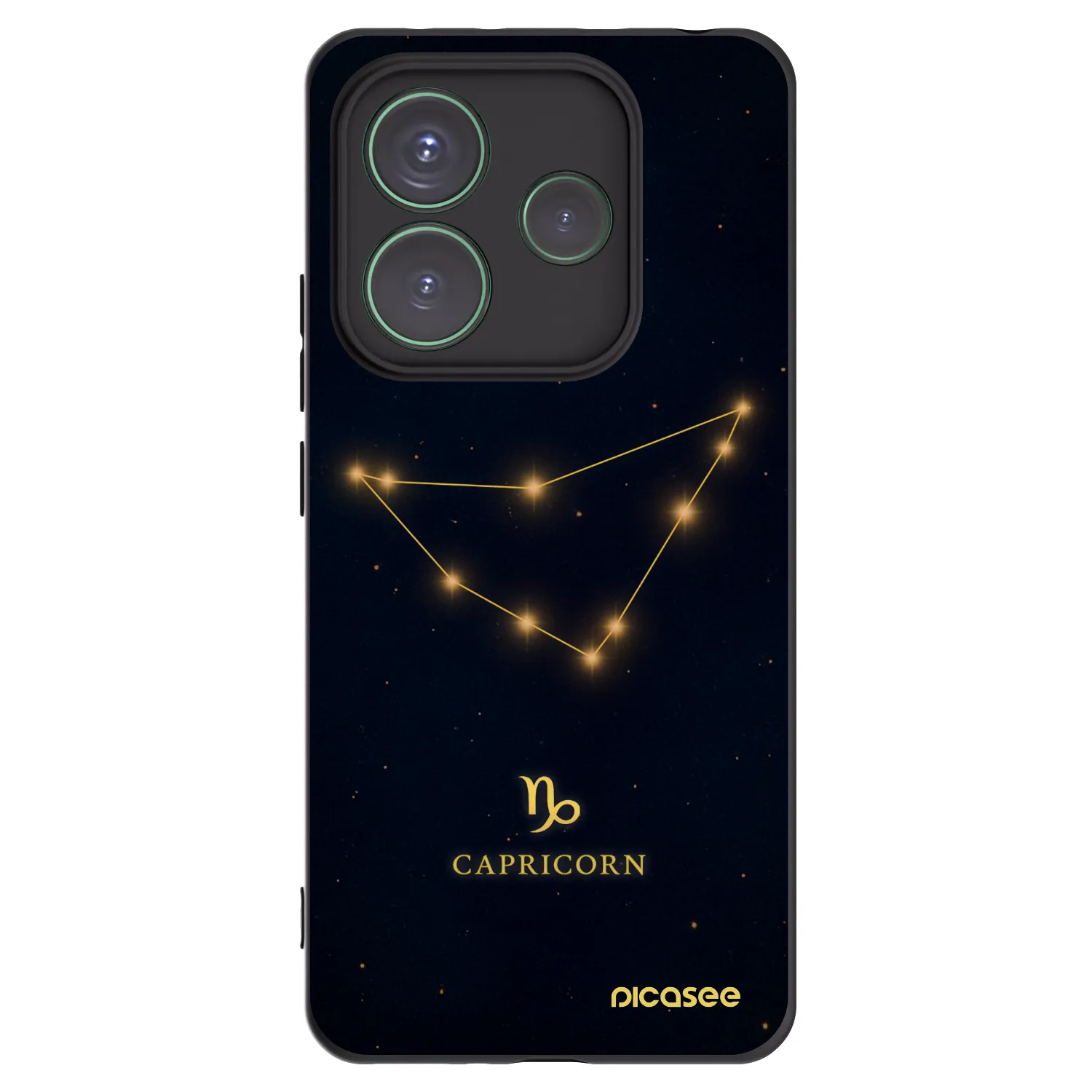 Picasee silikonowe czarne etui na Xiaomi Redmi Note 14 5G - CAPRICORN