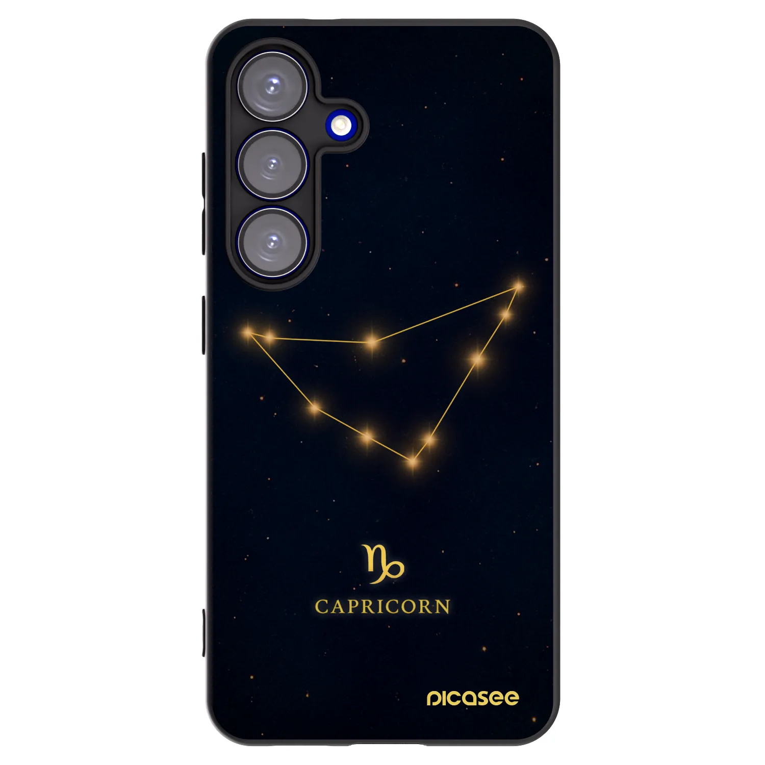 Picasee silikonowe czarne etui na Samsung Galaxy S25 5G - CAPRICORN