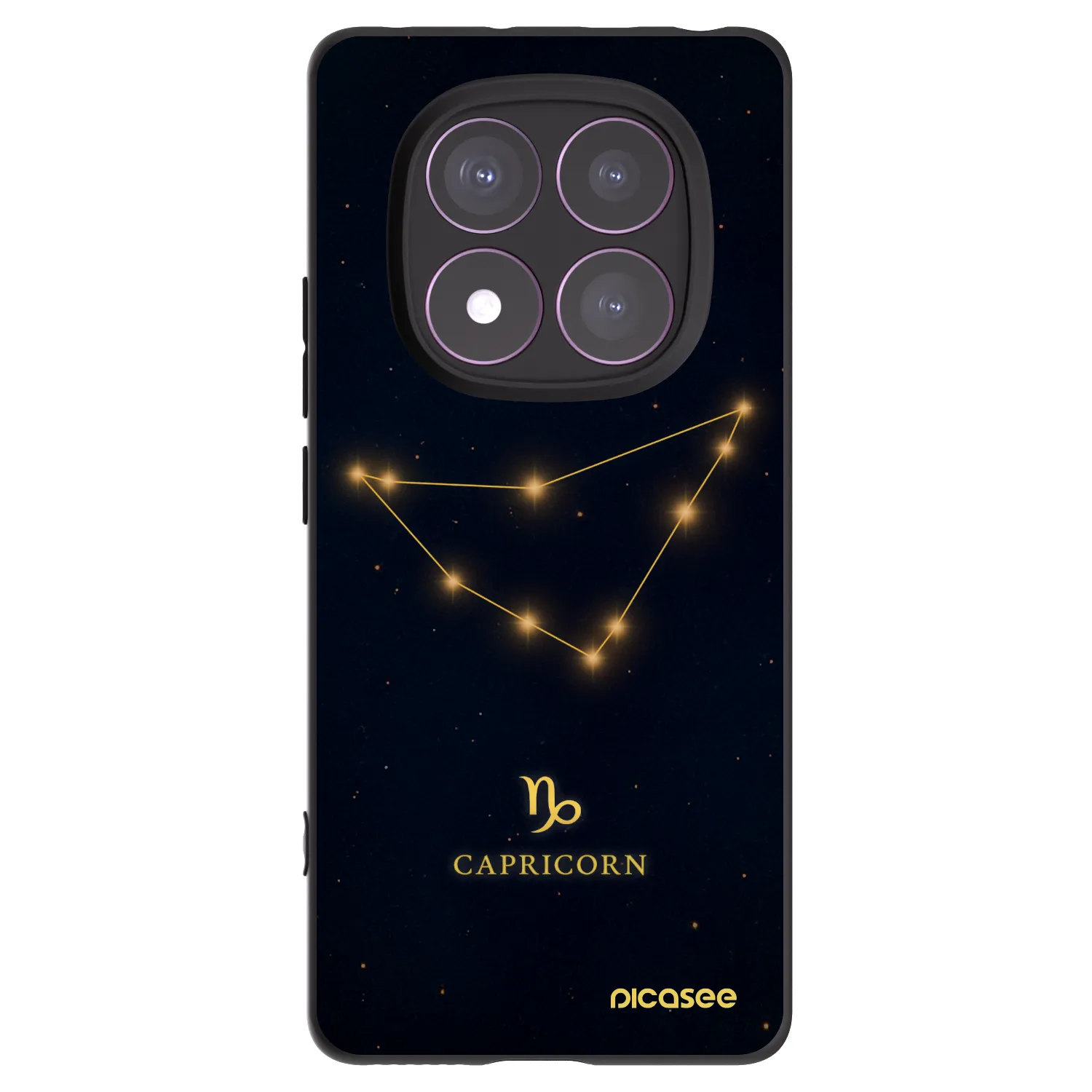 Picasee silikonowe czarne etui na Xiaomi Redmi Note 14 Pro 4G - CAPRICORN