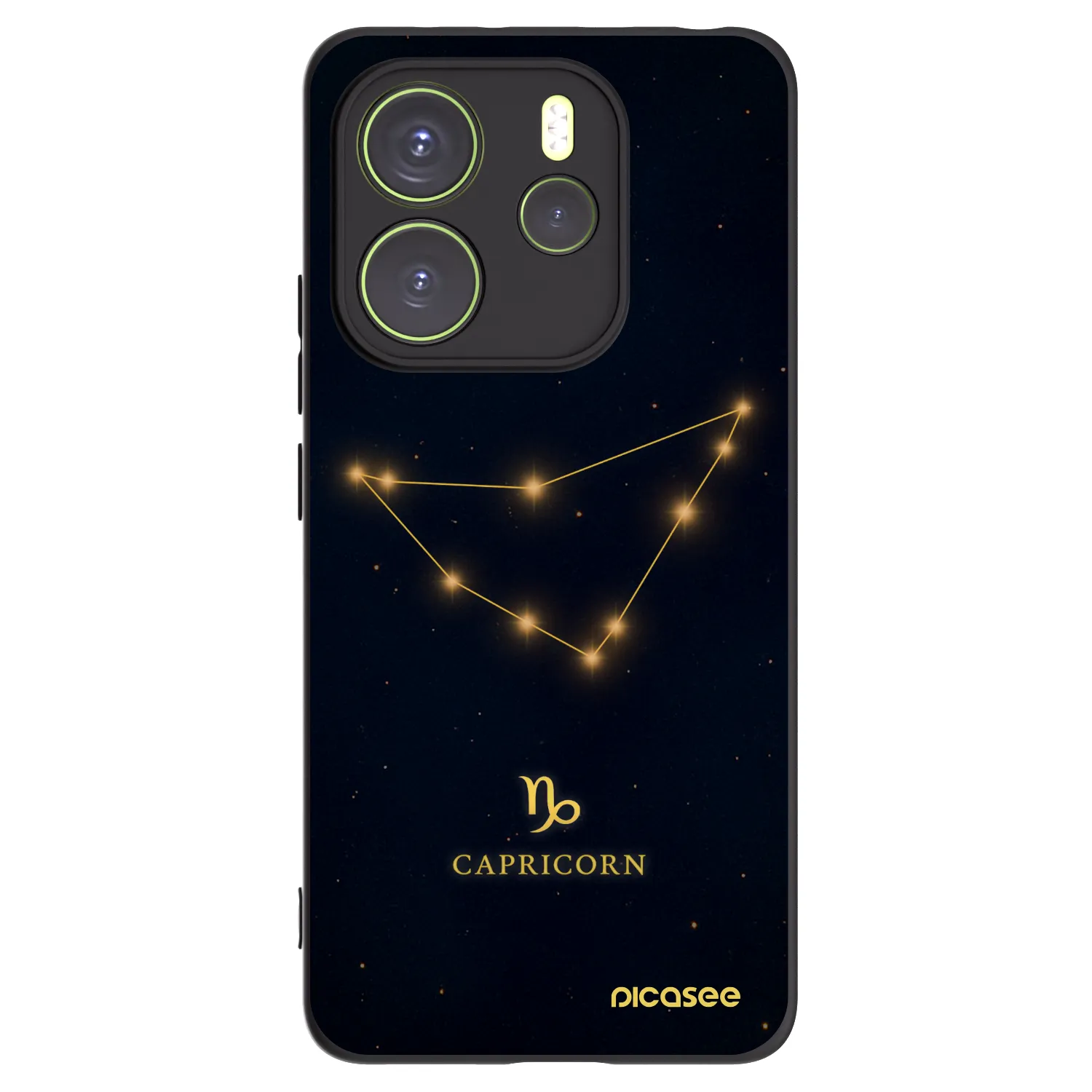 Picasee silikonowe czarne etui na Xiaomi Redmi Note 14 4G - CAPRICORN