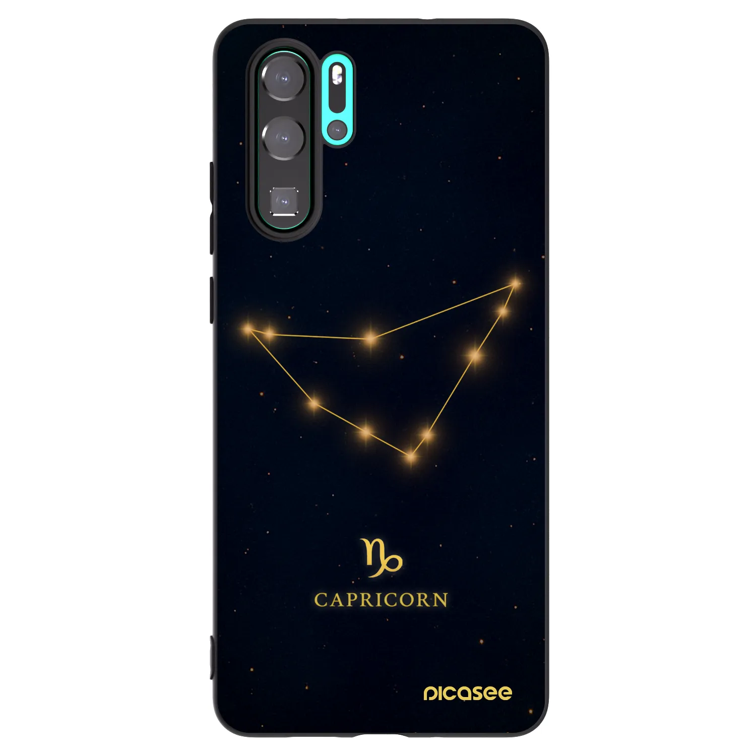 Picasee silikonowe czarne etui na Huawei P30 Pro - CAPRICORN