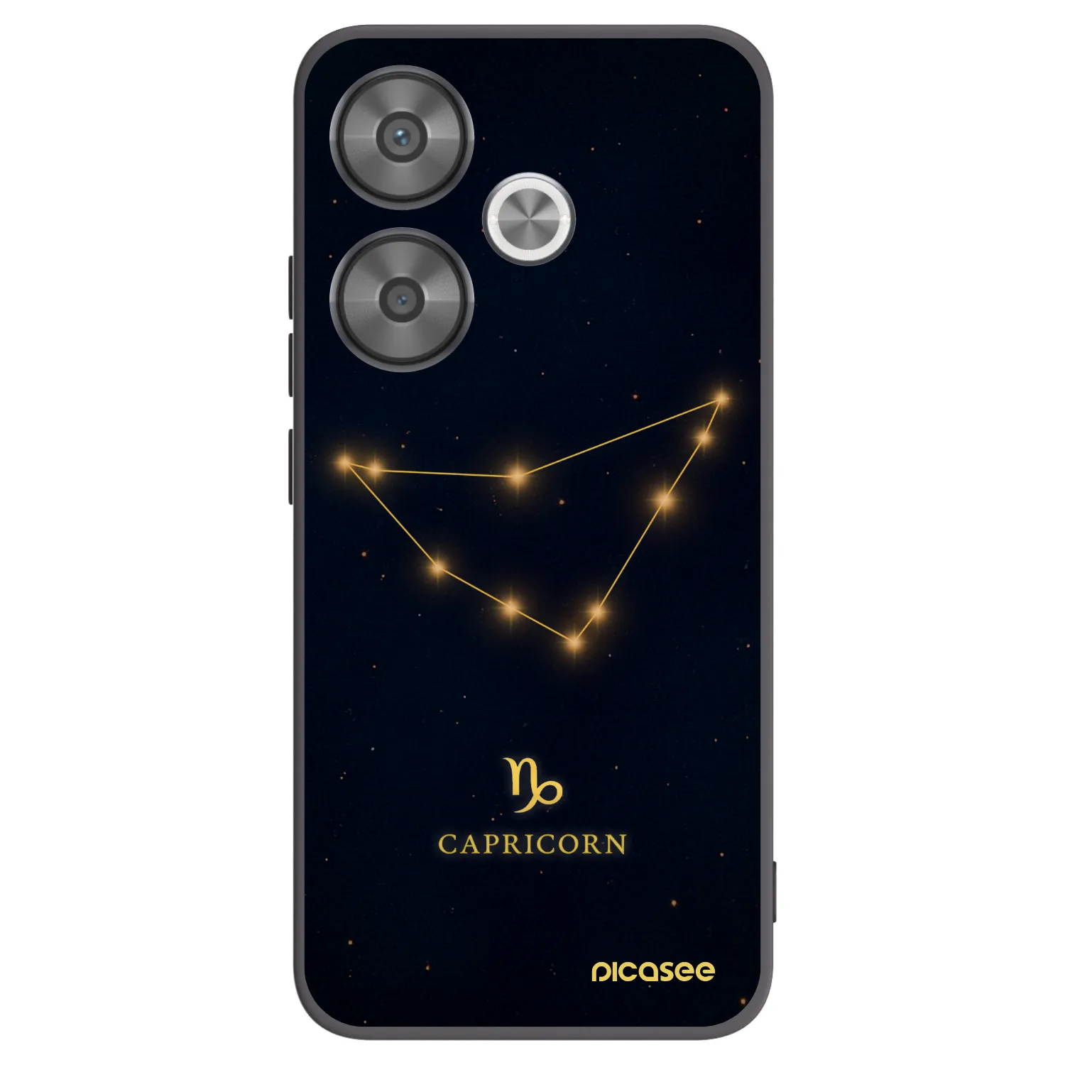 Picasee silikonowe czarne etui na Xiaomi Poco F6 - CAPRICORN