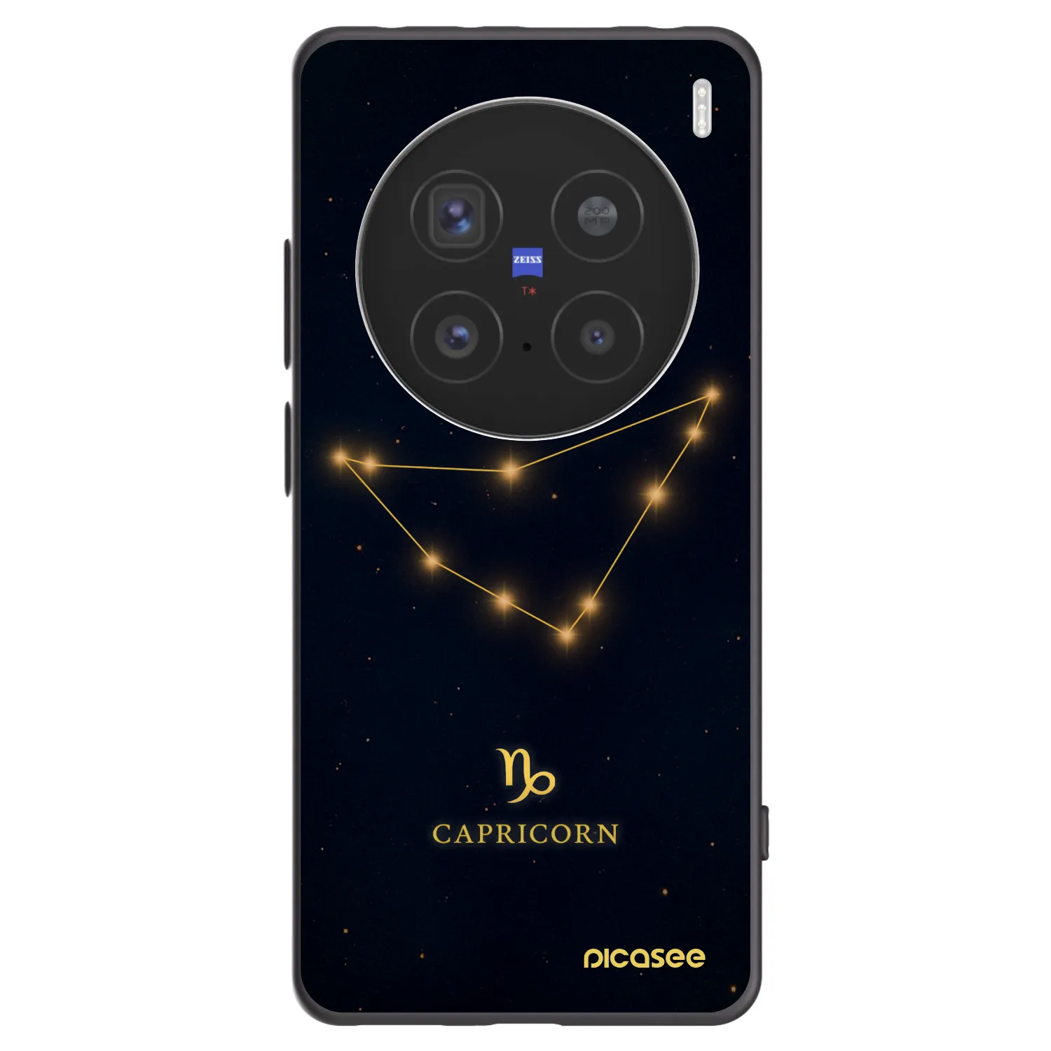 Picasee silikonowe czarne etui na Vivo X200 Pro - CAPRICORN