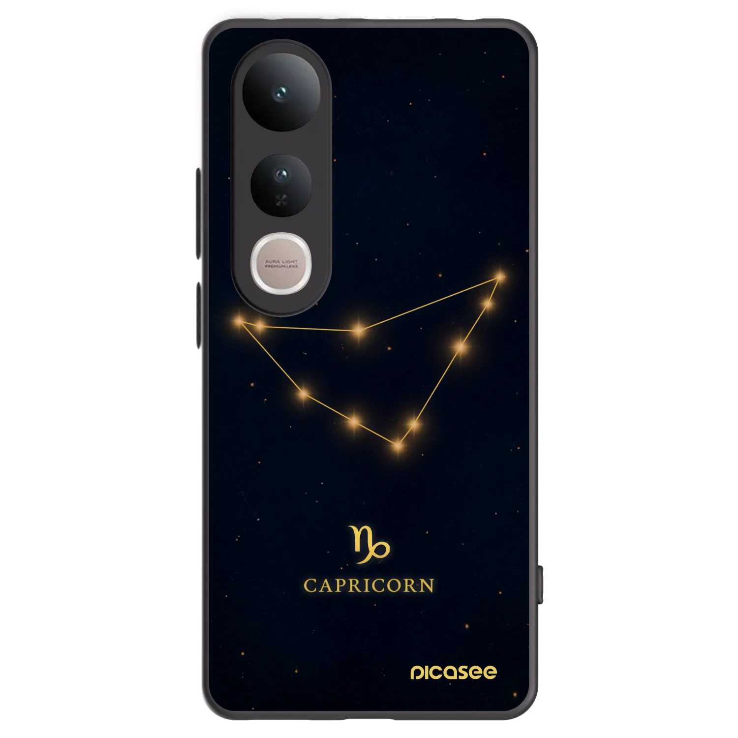 Picasee silikonowe czarne etui na Vivo V50 Lite 5G - CAPRICORN