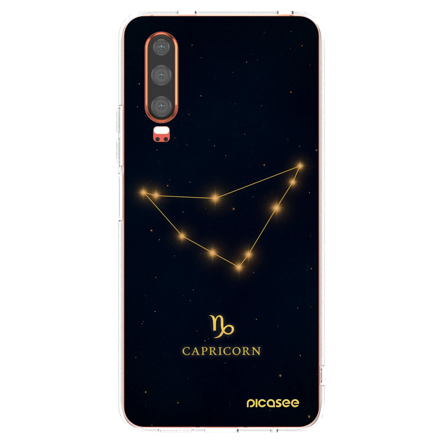Picasee silikonowe przeźroczyste etui na Huawei P30 - CAPRICORN