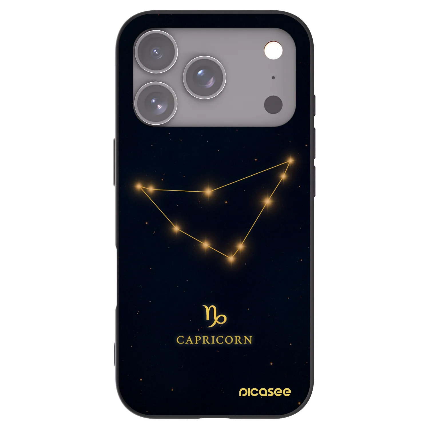 Picasee silikonowe czarne etui na Apple iPhone 17 Pro - CAPRICORN