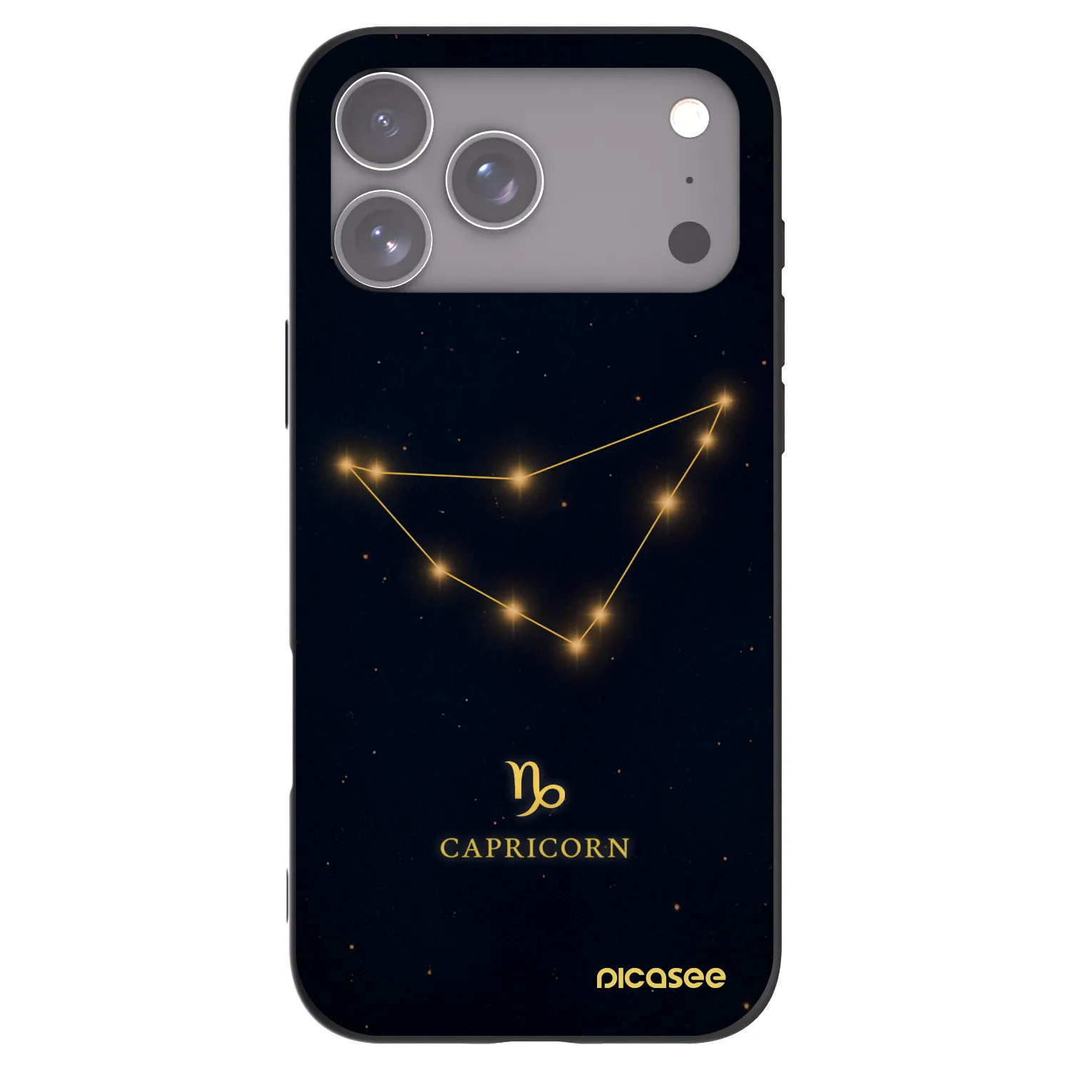Picasee silikonowe czarne etui na Apple iPhone 17 Pro Max - CAPRICORN
