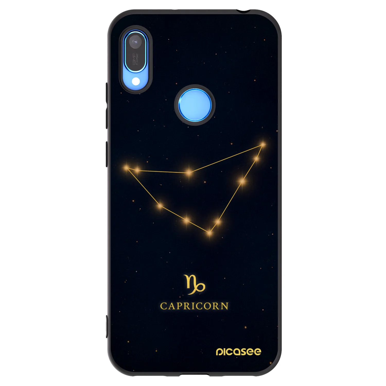 Picasee silikonowe czarne etui na Huawei Y6 2019 - CAPRICORN