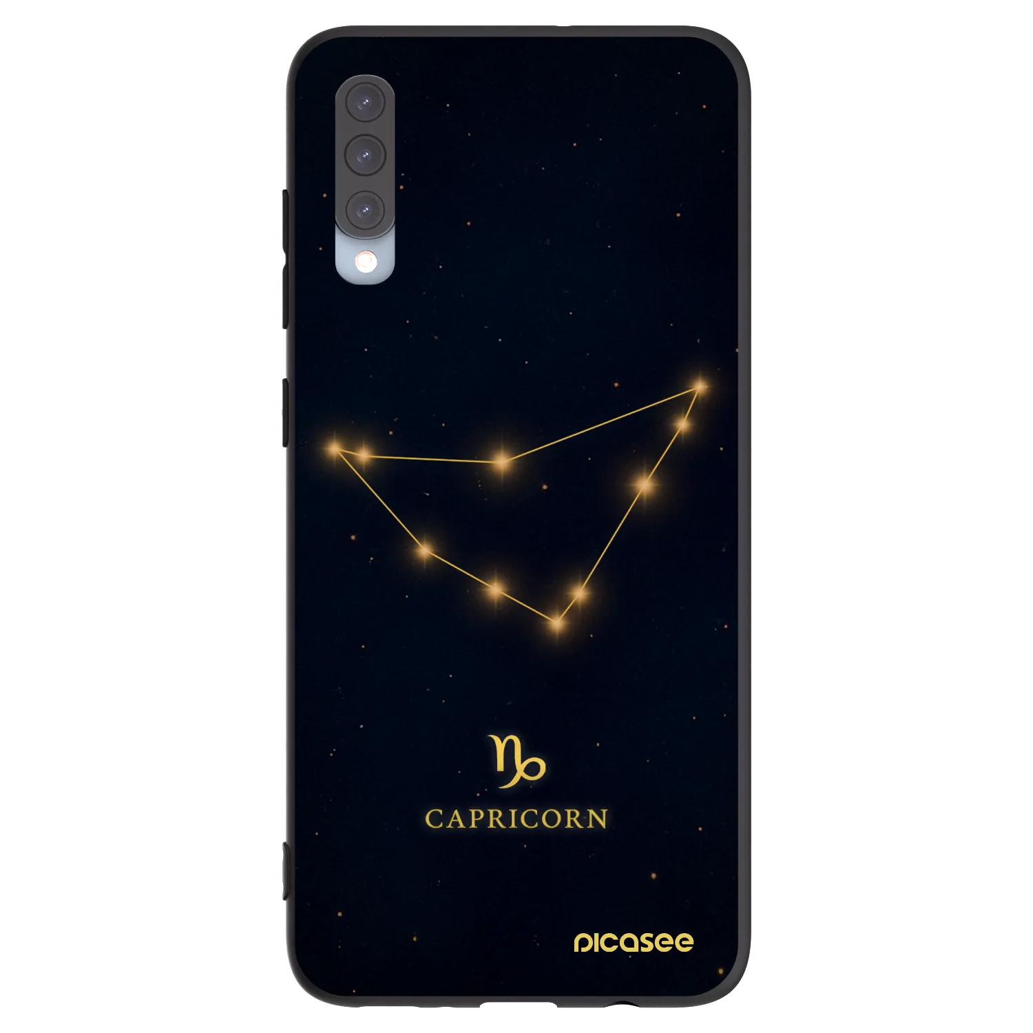 Picasee silikonowe czarne etui na Samsung Galaxy A70 A705F - CAPRICORN