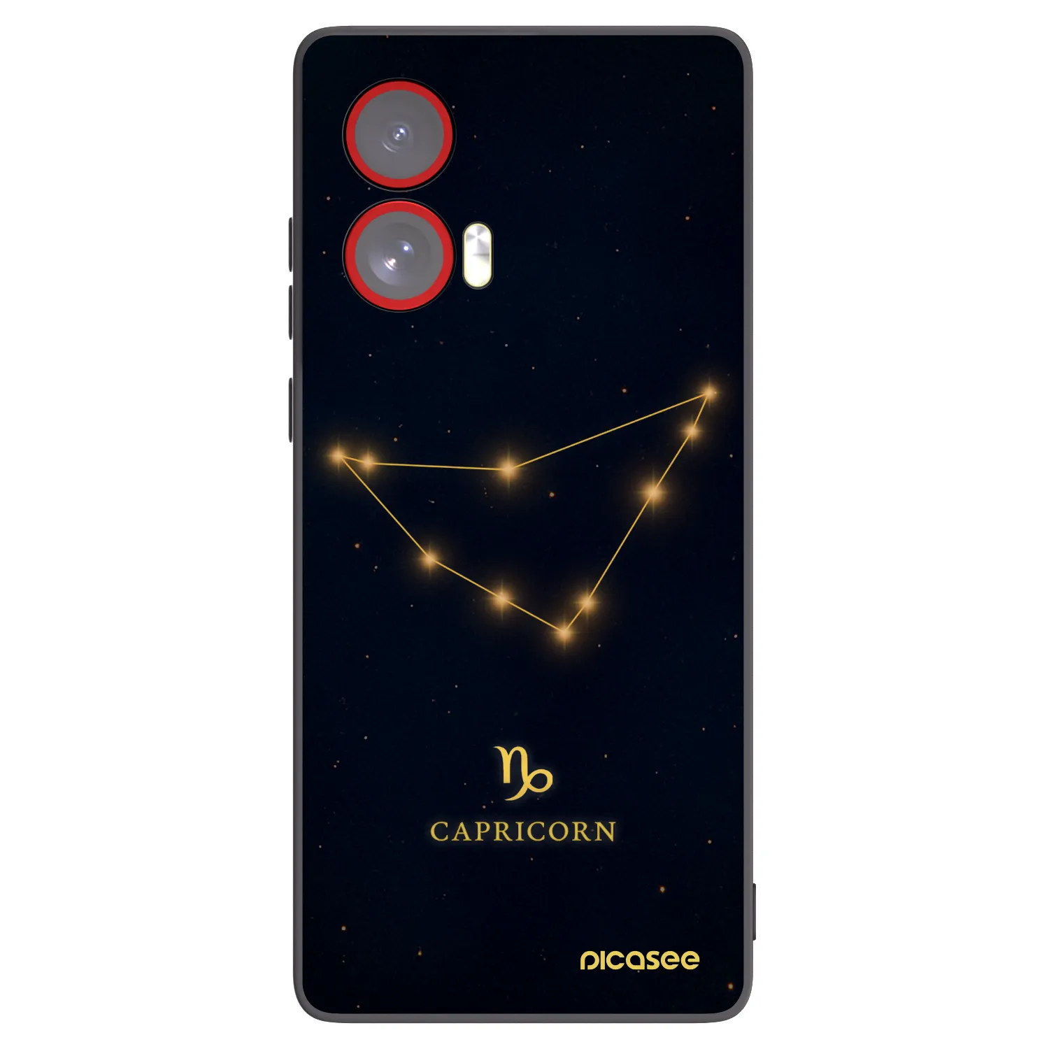 Picasee silikonowe czarne etui na Motorola Edge 50 Fusion - CAPRICORN
