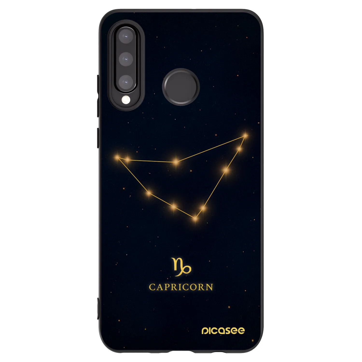 Picasee silikonowe czarne etui na Huawei P30 Lite - CAPRICORN
