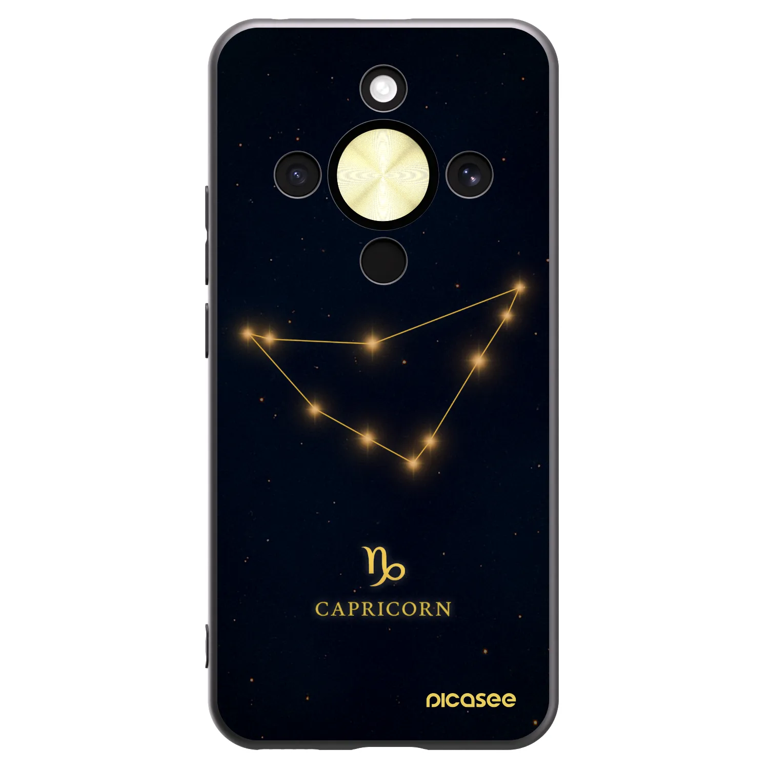 Picasee silikonowe czarne etui na Honor Magic8 Lite 5G - CAPRICORN