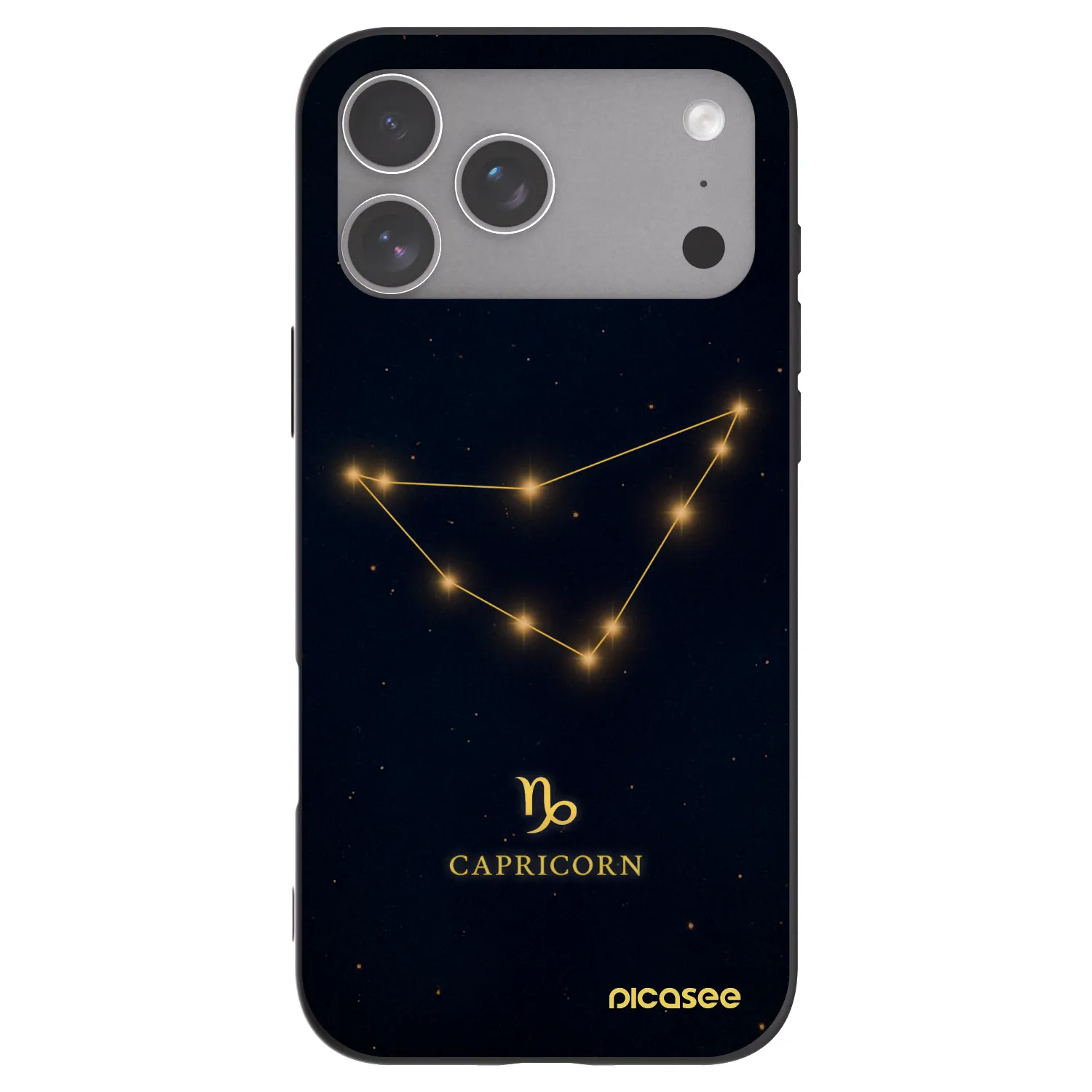 Picasee silikonowe czarne etui na Apple iPhone 18 Pro Max - CAPRICORN