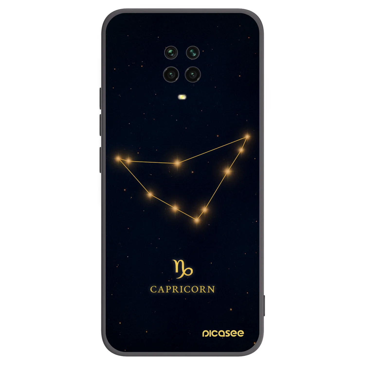 Picasee silikonowe czarne etui na Xiaomi Redmi Note 9S - CAPRICORN
