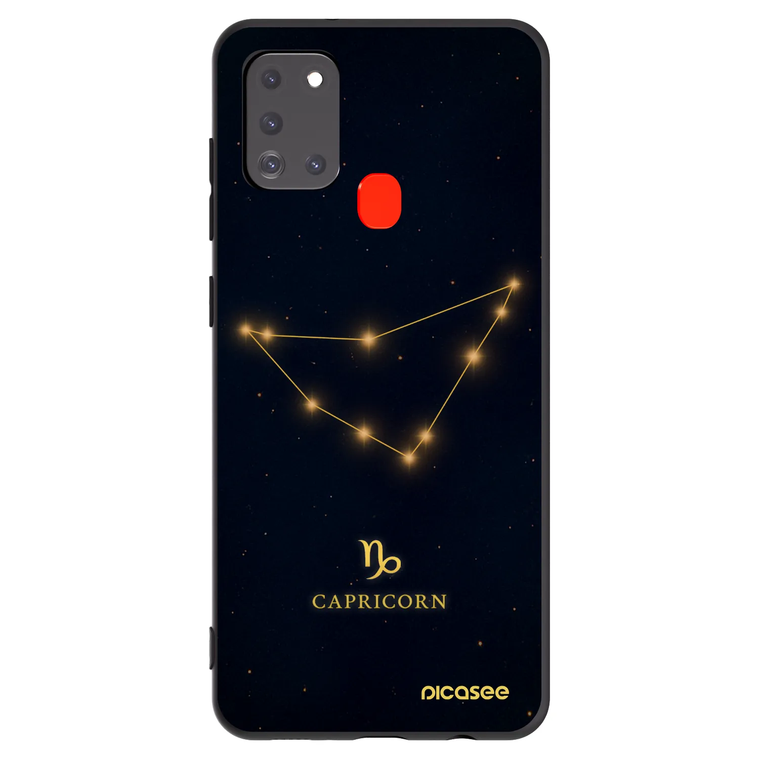 Picasee silikonowe czarne etui na Samsung Galaxy A21s - CAPRICORN