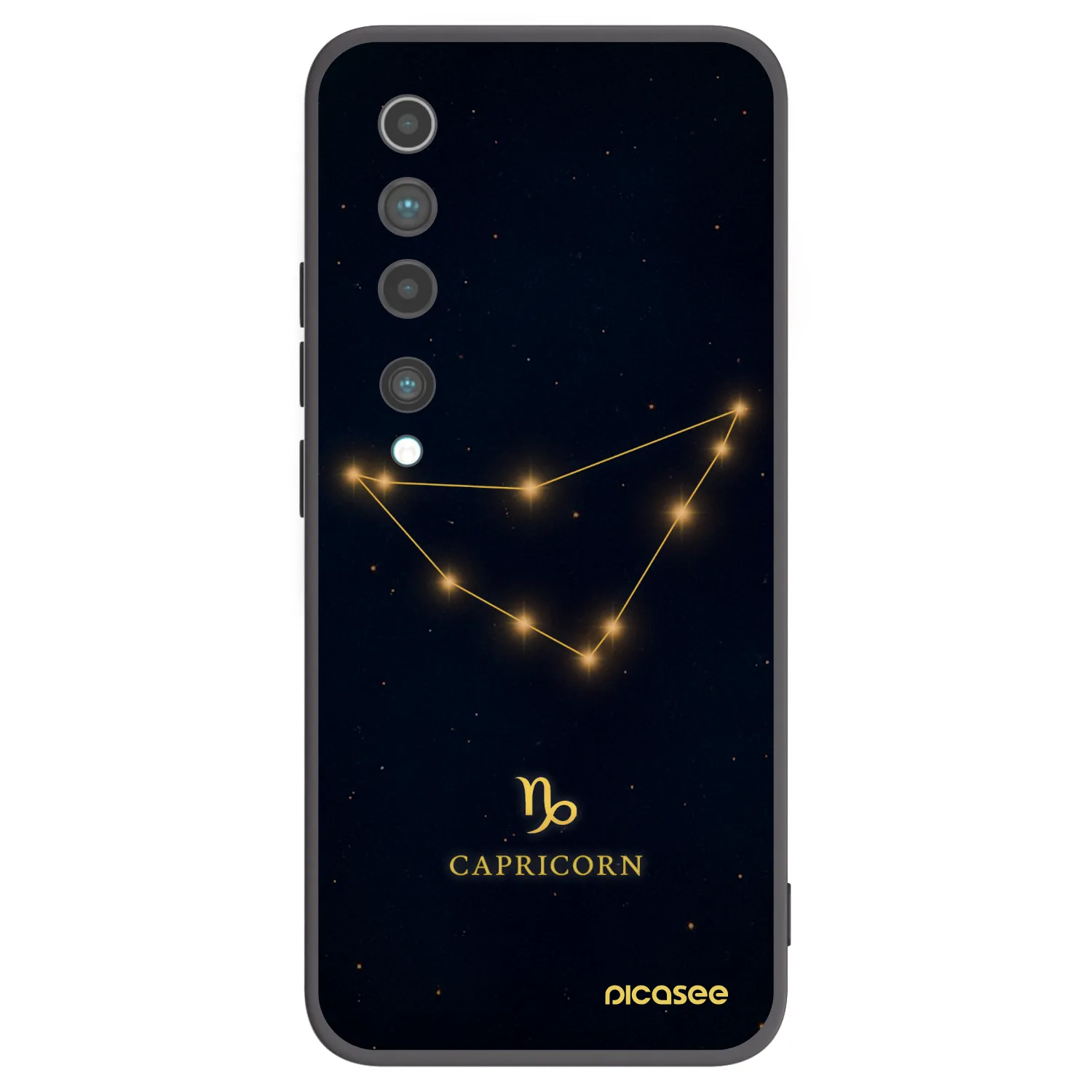 Picasee silikonowe czarne etui na Xiaomi Mi 10 - CAPRICORN
