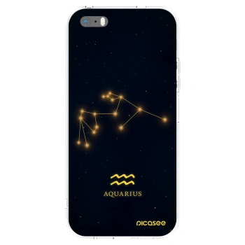 Picasee silikonowe przeźroczyste etui na Apple iPhone 5/5S/SE - AQUARIUS