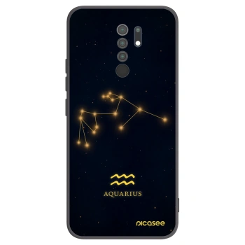 Picasee silikonowe czarne etui na Xiaomi Redmi 9 - AQUARIUS