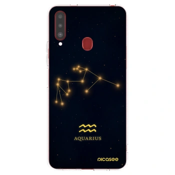Picasee silikonowe przeźroczyste etui na Samsung Galaxy A20s - AQUARIUS