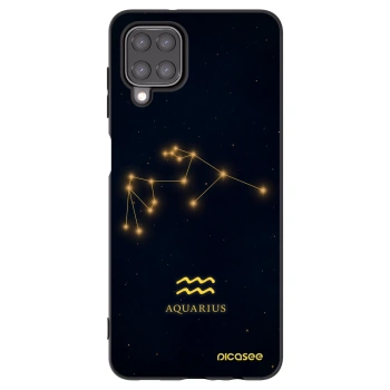 Picasee silikonowe czarne etui na Samsung Galaxy A12 A125F - AQUARIUS