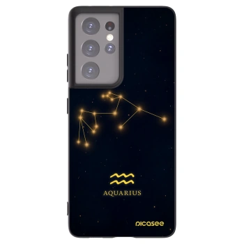 Picasee silikonowe czarne etui na Samsung Galaxy S21 Ultra 5G G998B - AQUARIUS