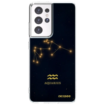 Picasee silikonowe przeźroczyste etui na Samsung Galaxy S21 Ultra 5G G998B - AQUARIUS