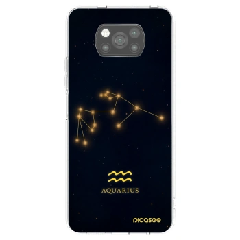 Picasee silikonowe czarne etui na Xiaomi Poco X3 Pro - AQUARIUS