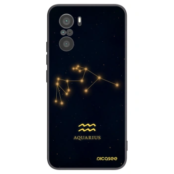 Picasee silikonowe czarne etui na Xiaomi Poco F3 - AQUARIUS
