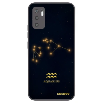 Picasee silikonowe czarne etui na Xiaomi Redmi Note 10 5G - AQUARIUS