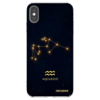 Picasee silikonowe przeźroczyste etui na Apple iPhone XS Max - AQUARIUS