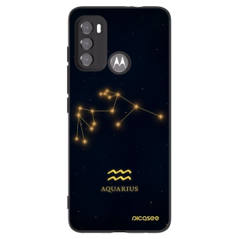 Picasee silikonowe czarne etui na Motorola Moto G60 - AQUARIUS
