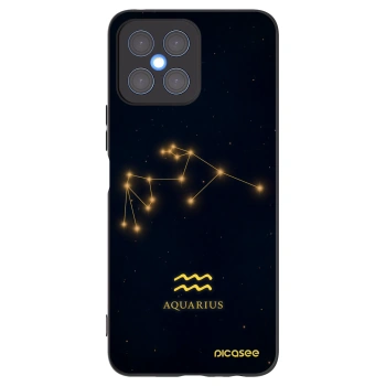 Picasee silikonowe czarne etui na Honor X8 4G - AQUARIUS