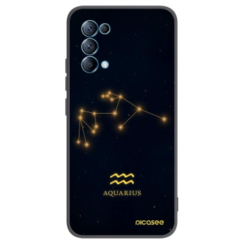 Picasee silikonowe czarne etui na OPPO Reno 5 5G - AQUARIUS