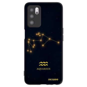 Picasee silikonowe czarne etui na OPPO A16s - AQUARIUS