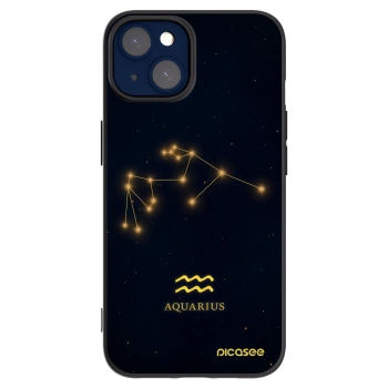 Picasee silikonowe czarne etui na Apple iPhone 14 - AQUARIUS