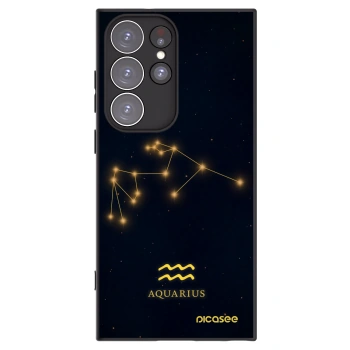 Picasee silikonowe czarne etui na Samsung Galaxy S23 Ultra 5G - AQUARIUS