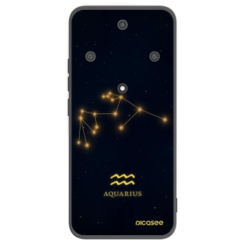 Picasee silikonowe czarne etui na Honor Magic5 Lite 5G - AQUARIUS