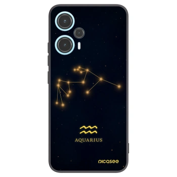 Picasee silikonowe czarne etui na Xiaomi Poco F5 - AQUARIUS