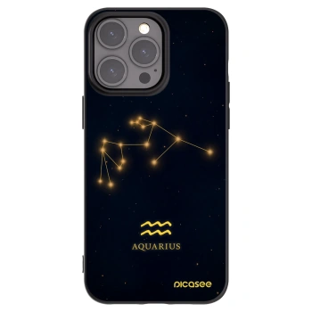 Picasee silikonowe czarne etui na Apple iPhone 15 Pro Max - AQUARIUS